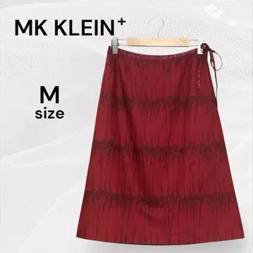 MK KLEIN+ 새상품급 빨간색 꽃무늬 스커트 플레어 스커트 버건디