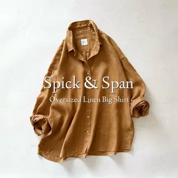 Spick & Span 오버 사이즈 린넨 BIG 셔츠 카멜