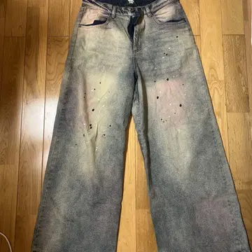 그게 인생 데님 Circle paint logo Baggy denim