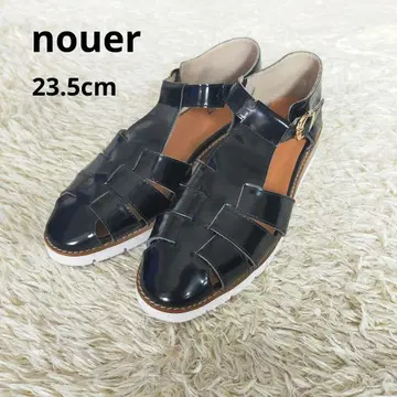 미사용 SCOT CLUB nouer 23.5cm 에나멜 구르카 샌들 블랙