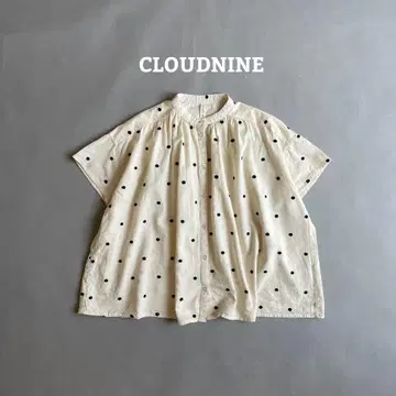 cloudnine 클라우드 나인 코튼 린넨 도트 블라우스