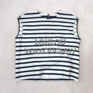 LOULOU WILLOUGHBY 보더 블라우스 슬리브리스