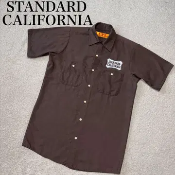 STANDARD CALIFORNIA 반팔 워크 셔츠 브라운