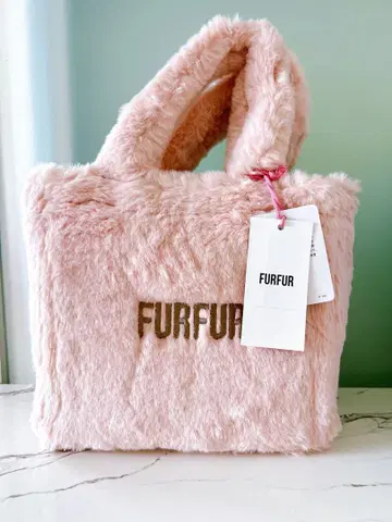 FURFUR 핑크 퍼 핸드백 숄더백