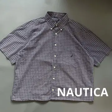 NAUTICA 짧은 길이 셔츠 체크 시티 보이 city boy 빅