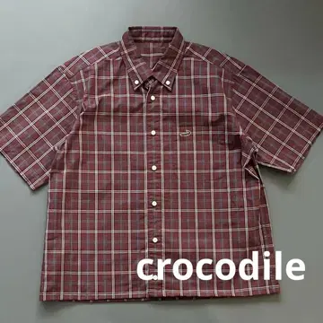 크로커다일 crocodile 체크 셔츠 짧은 기장 시티 보이 반팔
