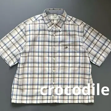 크로커다일  짧은 기장  체크 셔츠  박스 컷  crocodile