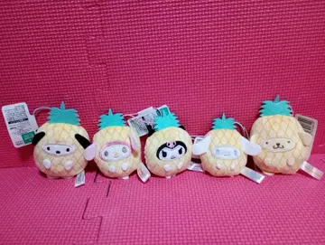 5종 산리오 캐릭터즈 후르츠 인형옷 마스코트 파인