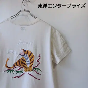 동양 엔터프라이즈 스카 티셔츠 호랑이 자수 JAPAN 후지산