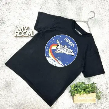 NASA 로고 피프스 선 코튼 티셔츠 블랙 M 사이즈