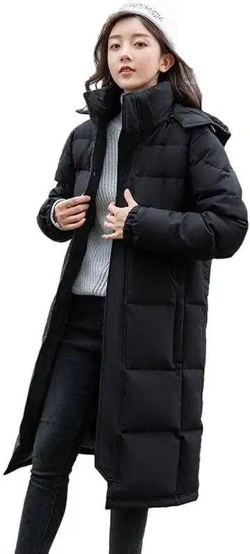 다운 코트 롱 남성용 벤치 코트 빅 사이즈 XL 여성용 블랙