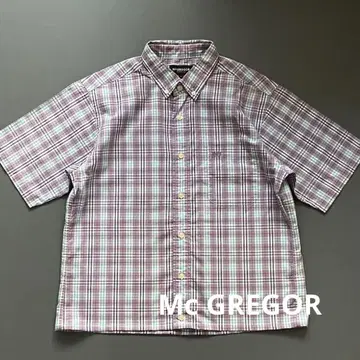 Mc GREGOR 맥그리거  짧은 기장  체크 셔츠  박스 컷