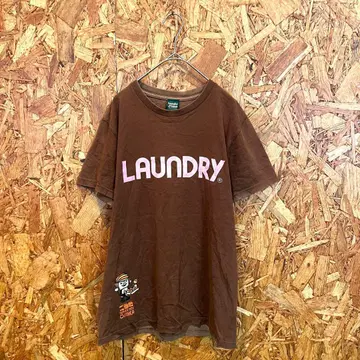 Laundry 반팔 티셔츠 프린트 코튼 100% 브라운 남성용 M