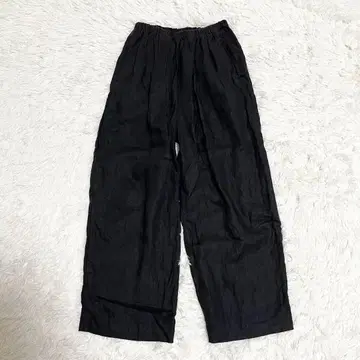 나곤스탠스 린넨 100% 와이드 이지 팬츠 블랙 36