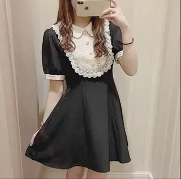evelyn 비쥬 레이스 쉬폰 원피스