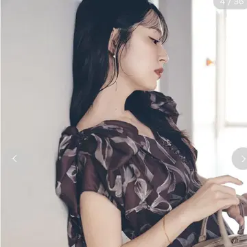 SNIDEL 리본 슬리브 디자인 원피스