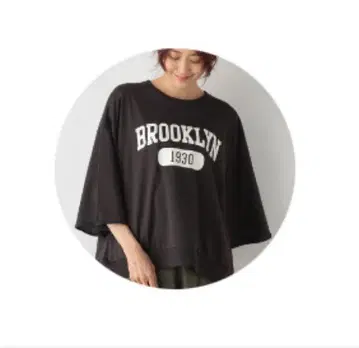 글로벌 워크 속이 빨리 마르는 맨투맨 7부 소매 스미 블랙