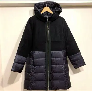 미사용 MERVEILLEUX VENTE 2WAY 울 절개 다운 코트
