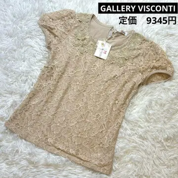 새상품 GALLERY VISCONTI 플라워 레이스 탑 티셔츠 M