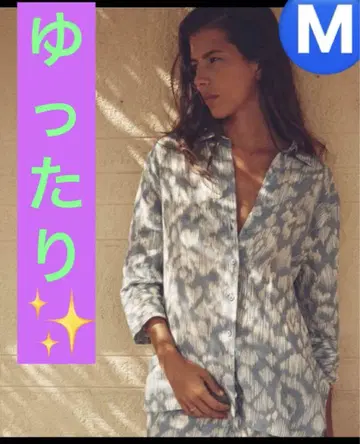ZARA 셔츠 M 린넨 7부 소매 린넨 자라 린넨 셔츠 오버 사이즈