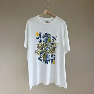 USED USA 구제 의류 화이트 프린트 티셔츠 반팔 XL 사이즈 빈티지