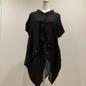 마츠오 인터내셔널 튜닉 상의 도트 무늬 변형 비대칭
