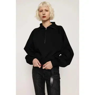 ZIP UP OVER 상의 SLY 지퍼 업 하프 지퍼 블랙