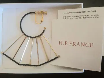 H.P. FRANCE 후프 귀걸이 골드 블랙 새상품급
