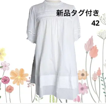 새상품 택 포함 42 Rose Tiara 튜닉 반팔 블라우스
