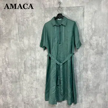 AMACA 마 혼방 셔츠 원피스 40