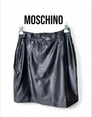 새상품급 MOSCHINO 모스키노 반짝이 블랙 미니 스커트 빈티지