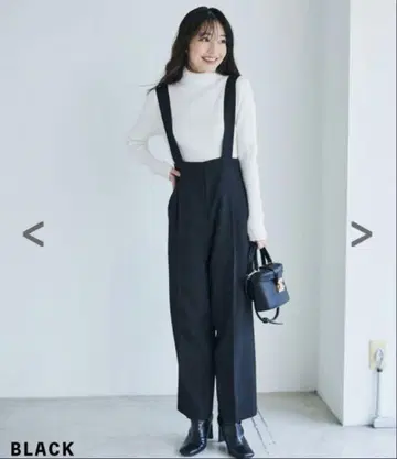 베이스먼트 온라인 블랙 살로펫 와이드 팬츠