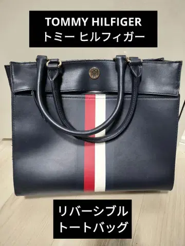 타미힐피거 네이비 토트백
