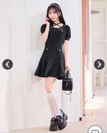 michellMacaron 트위드 플레어 원피스