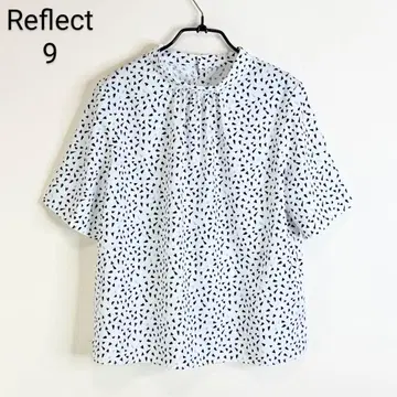 Reflect 코츠키 패턴 스탠드 넥 블라우스