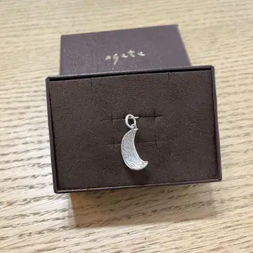 agate 실버 초승달 참 약 2.5cm 달 잎 보타니컬