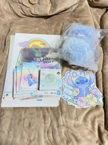 스티치 제일복권 정리 세트 B상 봉제 인형 부채 등