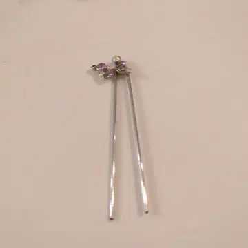 아카 실버 꽃 디자인 헤어핀 스톤 포함