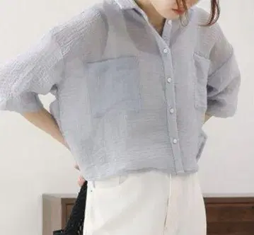 밥 시어 숏 셔츠 블라우스