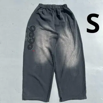 9090 OG 로고 빈티지 스웨트 팬츠 블랙