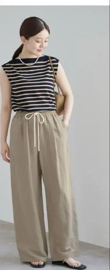 이에나 미사용 린넨 레이온 이지 팬츠 36 베이지