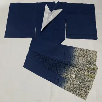 여름 명주, 사명주, 단옷 '료' 코발트 블루 기코, 미사용 새상품