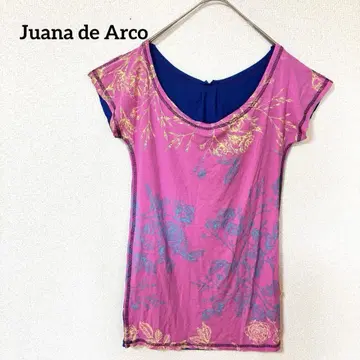 Juana de Arco 꽃무늬 양면 티셔츠 (핑크, 파랑)