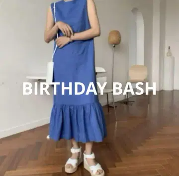 BIRTHDAY BASH 페플럼 린넨 드레스 슬리브리스 원피스 M