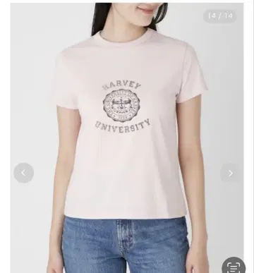 HARVEY UNIVERSITY 로고 티셔츠 핑크