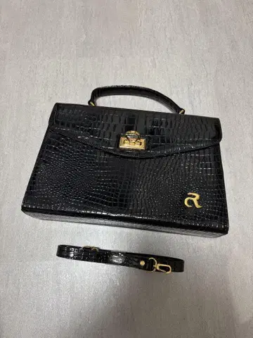 로베르토 카발로 로베르토 카발로 크로커다일 핸드백 블랙