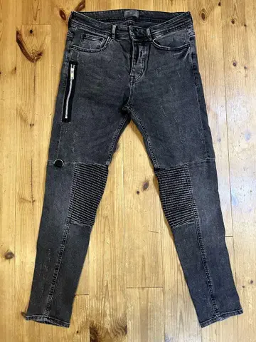 ZARA 자라 스트레치 스키니 데님 팬츠 지퍼 바이커 테이스트