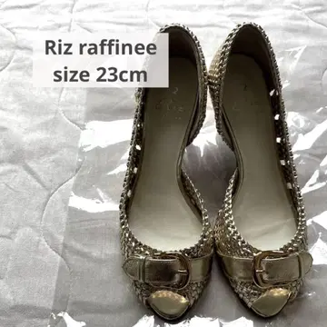 Riz raffinee 리즈 라피네 오픈토 골드 펌프스 23.0