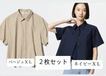 유니클로 코튼 숏 셔츠 2장 XL