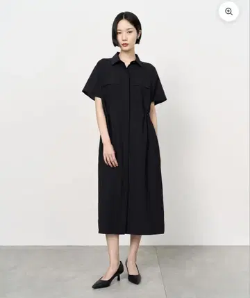 소주 롱 셔츠 원피스 네이비 스트라이프